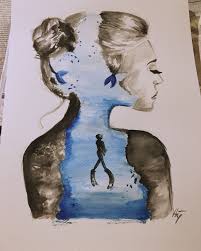 Mine Art Artwork Diving Sea Creative Aquarelle Drawing Cizim Fikirleri Cizim Tuval Resimleri