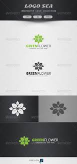 Green Flower Logo Lettering Letter Logo Inspiration Connect Logo