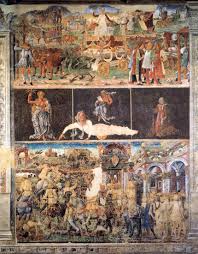 The Fresco Of August Salone Dei Mesi In Palazzo Scifanoia Top Row Shows The Triumphant Goddess Ceres On A Chariot Italian Renaissance Art Renaissance Art Art