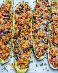 You can stuff zucchini boats with bolognese and cheese, taco meat and cheese, kung pao chicken/your favorite stir fry, etc. Cleanfoodcrush Taco Stuffed Zucchini Boats Recipe Facebook