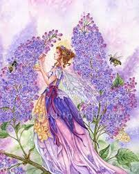 Lilac Flower Fairy Art Print Lilac Flower Honey Bees Spring Etsy Fantasy Fairy Fairy Pictures Art