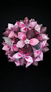 Exemple Bouquet De 15 Fleurs Origami En Papier Rose Et Gris Accessoires De Maison Bouquets De Fleurs En Papier Rose En Papier Bricolage Fleurs En Papier