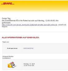 Wer wünscht sich das nicht: Ihr Dhl Paket Kommt Am Montag 12 00 18 00 Uhr