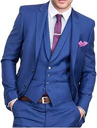 Get the best deals on men's suits & blazers. P L X Slim Fit 3 Piece Royal Blue Mens Suits Two Button Bridal Groom Tuxedo Blazer Formalwear At Amazon Men S Clothing Store