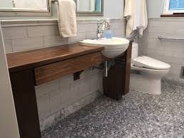 The bathroom is a space where you need to feel comfortable. Bathroom Reveal Ada Shower With Custom Vanity In Small Bathroom