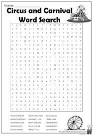Circus And Carnival Word Search Word Puzzles For Kids Kids Word Search Free Printable Word Searches