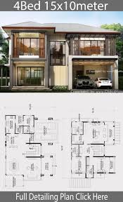 Home Design Plan 15x10m With 4 Bedrooms Home Design With Plansearch Architectural House Plans Home Building Design Model House Plan