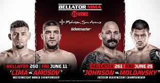 Jun 07, 2021 · bellator 260 takes place on friday, june 11, 2021, live from the mohegan sun arena in uncasville, ct. Fighters Only Bellator 260 And 261 Is Set To Take Place In Front Of Fans In June The First Time Bellator Mma Has Held A Show With A Crowd Since