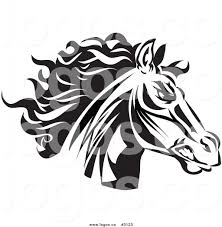 Black And White Mustang Clipart Royalty Free Vector Of A Black And White Horse Logo Horse Logo Horse Clip Art Art