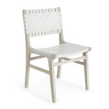 modern white leather dining chair