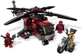 Deadpool's helicopter, complete a deadpool mission in west harlem. 6866 Wolverine S Chopper Showdown Lego Deadpool Lego Spiderman Lego Wolverine