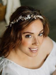 Handmade Flower Hair Vine with Baby's Breath & White Floral Accents