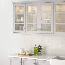 lerhyttan glass door light grey 30x100 cm ikea kitchen remodel glass kitchen cabinets new kitchen cabinets