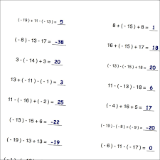 Math Worksheets Addition And Subtraction Negative Numbers Worksheet Math Worksheets Subtracting Negative Numbers