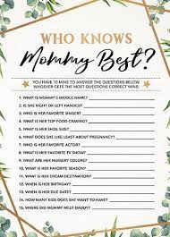 Who Knows Mommy Best Baby Shower Game Printable Baby Shower Instant Download Gender Neutral Baby Shower Games Greenery Baby Shower Virtual Baby Shower Ideas Printable Baby Shower Games Baby Shower Woodland