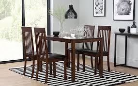 Find ideas and inspiration for brown couch gray walls to add to your own home. Milton Dark Wood Dining Table With 4 Oxford Chairs Brown Leather Seat Pads Furniture And Choice