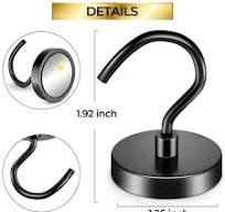 VNDUEEY 4 Pack 110 Lbs Magnetic Hooks Heavy Duty Neodymium Magnet Hook,  Strong Magnetic Hooks for Hanging, Rust Proof Magnets with Hooks Magnetic  ...