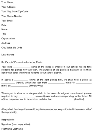 Letter writting format in gujarati : Parents Permission Letter For Picnic School Events Sample Letters