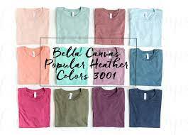 Bella Canvas Color Chart Mockup 3001 C Folded T Shirt Etsy In 2021 Bella Shirts Bella Canvas Colorful Shirts