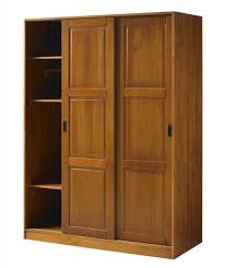 Grand Honey Pine Solid Wood 3 Sliding Door Wardrobe W 1 Shelves Lemari Pakaian Lemari Lemari Pakaian Minimalis