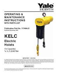 Yale forklift parts manual the pdf instantly. Yale Kelc Hoists Direct