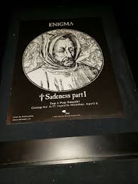 Enigma Sadness Part 1 Rare Original Radio Promo Ad Framed!