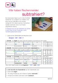 Ihr könnt auch auswählen ob ihr auf einem. Subtraktionen Konkret Ausfuhren Rechenmeister Subtraktion