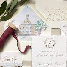 Custom Venue Sketch For Wedding Invitation Envelope Liner Wedding Invitation Envelopes Wedding Invitations Venue Sketch
