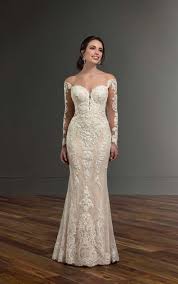 Explore stunning and affordable wedding dresses 2021. Lace Wedding Dress With Off The Shoulder Long Sleeves Martina Liana Wedding Dresses Discontinued