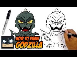 How To Draw Godzilla 2019 Step By Step Tutorial Myhobbyclass Com Do this by drawing the very strong and toned shoulders. how to draw godzilla 2019 step by