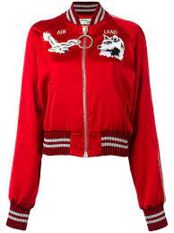 Compralo Ya Off White Satin Greenland Bomber Jacket Women Polyester Viscose S Injecting Red Bomber Jacket Bomber Jacket Women Bomber Jacket Patches
