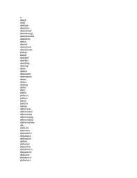 Check spelling or type a new query. A Aback Abaft Abalone Abandon Abandoned