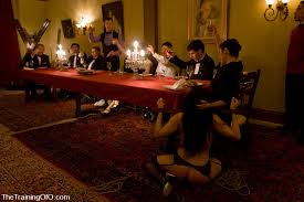 Brought to you by xxxbunker.com. Kinky Dinner Party With Slaves Serving Under The Table Porn Titan