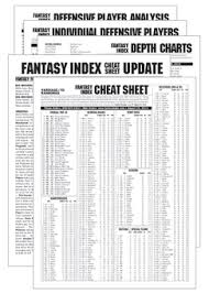 But if you had to choose just one, it should be your trusty cheat sheet. Cheat Sheet Update Rankings Updated To Reflect Final Cuts Fantasy Index