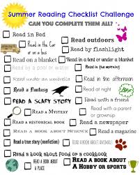 Summer Reading Challenge Checklist Free Printable