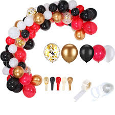 Red honeycomb ball decoration with tail, 11 1/2in x 27 1/2in 11 1/2in x 27 1/2in cardstock & tissue paper decoration. Pafu Party Balloons Decoration Set Gold Red Black White Latex Balloons Black Red Balloon Arch Garland Kit Buy Black Red Balloon Arch Garland Kit Casino Card Night Poker Balloon Decoration Black Red Party