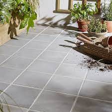Design a home entry floor with a custom slate tile look in designer colors. Aged Grey Matt Stone Effect Porcelain Outdoor Floor Tile Pack Of 8 L 200mm W 200mm Diy At B Q