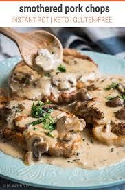 Instant Pot Pork Chops With Creamy Mushroom Sauce Keto Gluten Free Recipe Pork Chop Recipes Crockpot Instant Pot Pork Chops Instant Pot Dinner Recipes