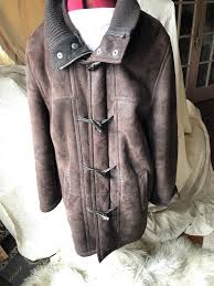 Andrew Marc Mens Shearling Sheepskin Leather Coat Jacket Large Chocolate Brown Leather Coat Jacket Leather Coat Jackets