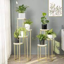 Metal Stand Iron Plant Stand 4 Tire Ladder Shelf Indoor Plant Stand Flower Gold Black Flower Stand Flowe Plant Stand Indoor Iron Plant Stand Plant Decor Indoor
