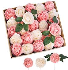 Diy tissue paper flower bouquet. 40pcs Artificial Flowers Roses Real Touch Fake Roses For Diy Wedding Bouquets Bridal Shower Party Home Decorations Pink Ivory Buy Online In Bahamas At Bahamas Desertcart Com Productid 143456840