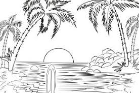 Tropical beach coloring page from summer category. Beach Coloring Pages Coloring Pages For Kids And Adults