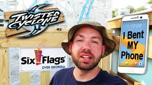 I Bent My Phone On Twisted Cyclone!!! Six Flags Over Georgia 2018 Review.  Zero-G Vlog #8