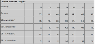 Pikeur Breeches Size Chart Www Bedowntowndaytona Com