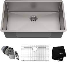 Spec wise, it is 16 gauge stainless steel single. Kraus Khu100 32 Standart Pro 16 Gauge Undermount Single Bowl Stainless Steel Kitchen Sink 32 Inch Amazon Com