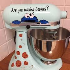 Cookie Monster With Cookies And Crumbs Kitchenaid Stand Mixer Etsy Kitchenaid Stand Mixer Recipes Kitchen Aid Mixer Decal Kitchen Aid