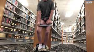 Jerking off in library