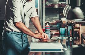 Busy Chef At Work In The Restaurant Kitchen Restaurant Kitchen Chef Chef Work