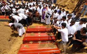 On monday morning local time the death toll from the attacks rose significantly to 290 with about 500 people wounded, police said. Grief Stricken Relatives Bid Farewell To Sri Lanka Terror Attack Victims At Ceremony Outside Devastated Church