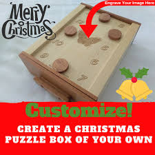 Christmas Puzzle Box For Escape Rooms Mag Lock Box Boite A Secret Casse Tete De Noel Theme Noel